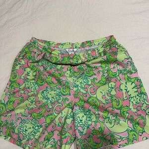 Lilly Pulitzer Pink and Green Printed Men’s Swim Shorts